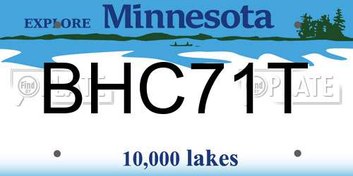 BHC71T Minnesota License Plate