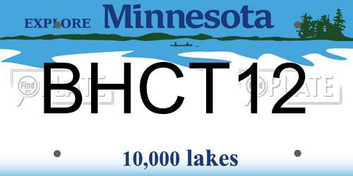 BHCT12 Minnesota License Plate