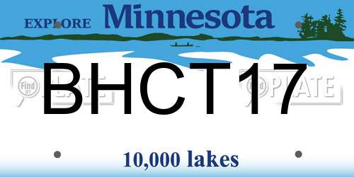 BHCT17 Minnesota License Plate