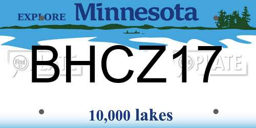 BHCZ17 Minnesota License Plate