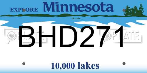 BHD271 Minnesota License Plate