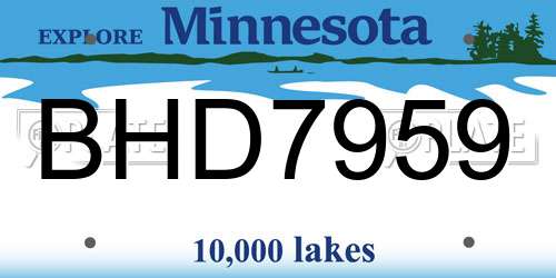 BHD7959 Minnesota License Plate