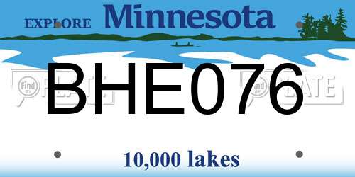 BHE076 Minnesota License Plate