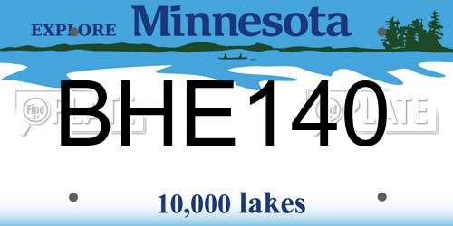BHE140 Minnesota License Plate