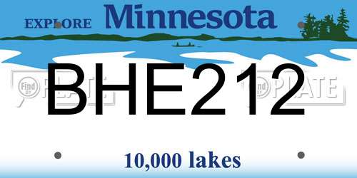 BHE212 Minnesota License Plate