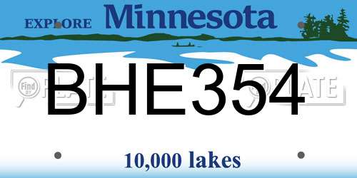 BHE354 Minnesota License Plate