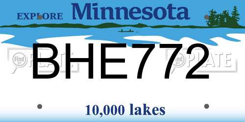 BHE772 Minnesota License Plate