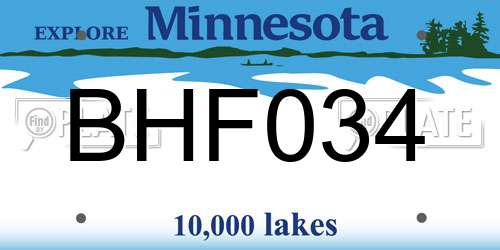 BHF034 Minnesota License Plate