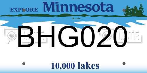 BHG020 Minnesota License Plate