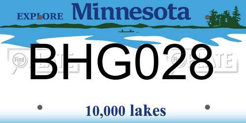 BHG028 Minnesota License Plate