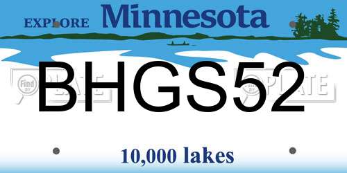 BHGS52 Minnesota License Plate