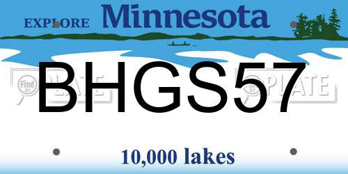 BHGS57 Minnesota License Plate