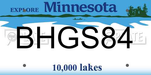 BHGS84 Minnesota License Plate