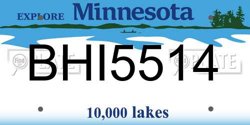 BHI5514 Minnesota License Plate