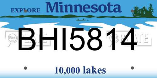 BHI5814 Minnesota License Plate