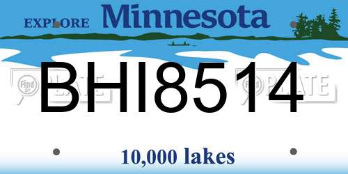 BHI8514 Minnesota License Plate