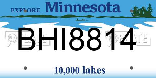 BHI8814 Minnesota License Plate