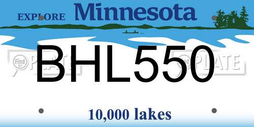 BHL550 Minnesota License Plate
