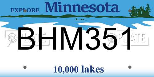 BHM351 Minnesota License Plate