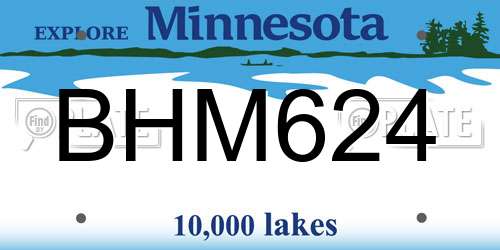 BHM624 Minnesota License Plate