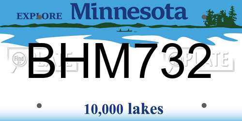 BHM732 Minnesota License Plate
