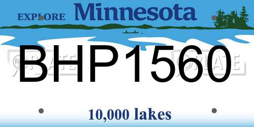 BHP1560 Minnesota License Plate