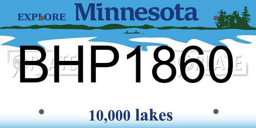 BHP1860 Minnesota License Plate