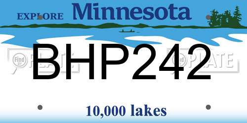 BHP242 Minnesota License Plate