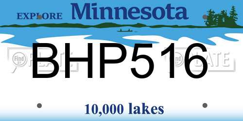 BHP516 Minnesota License Plate