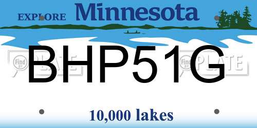 BHP51G Minnesota License Plate