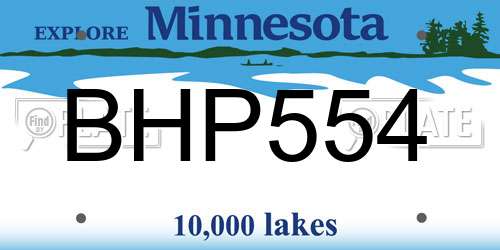 BHP554 Minnesota License Plate