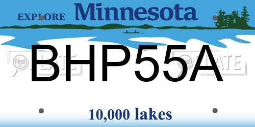 BHP55A Minnesota License Plate