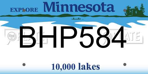 BHP584 Minnesota License Plate