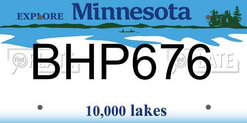 BHP676 Minnesota License Plate