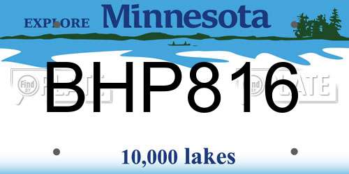 BHP816 Minnesota License Plate