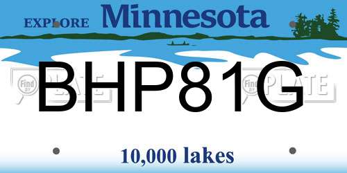 BHP81G Minnesota License Plate