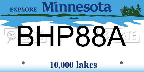 BHP88A Minnesota License Plate