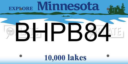 BHPB84 Minnesota License Plate