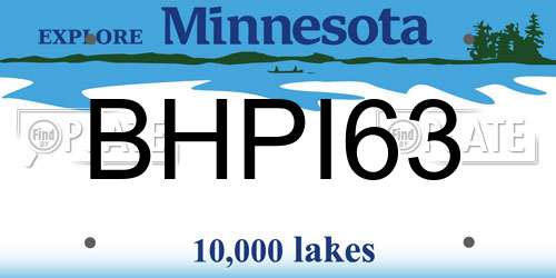 BHPI63 Minnesota License Plate
