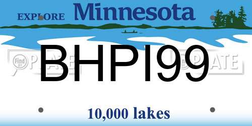 BHPI99 Minnesota License Plate