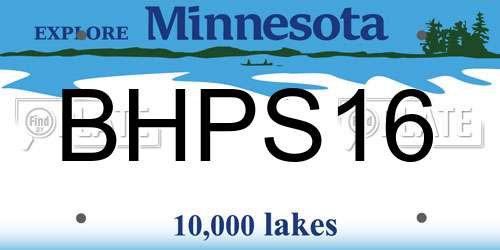 BHPS16 Minnesota License Plate