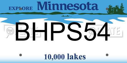 BHPS54 Minnesota License Plate