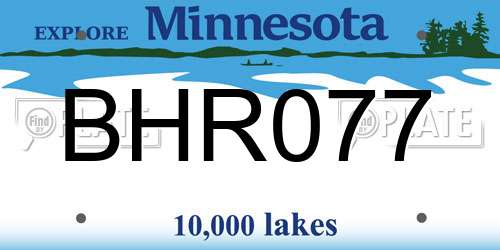 BHR077 Minnesota License Plate