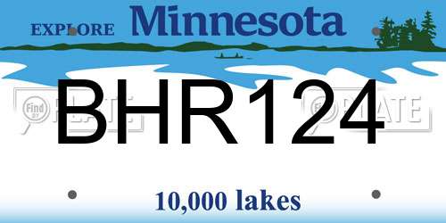 BHR124 Minnesota License Plate