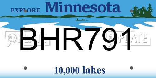 BHR791 Minnesota License Plate
