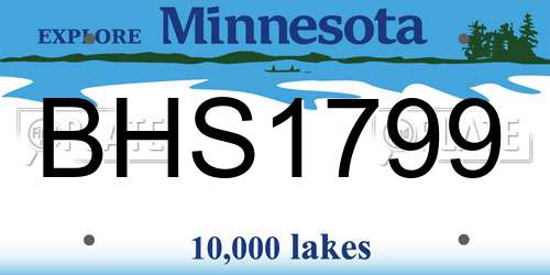 BHS1799 Minnesota License Plate