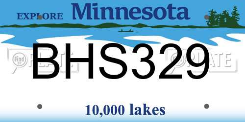BHS329 Minnesota License Plate