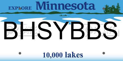 BHSYBBS Minnesota License Plate