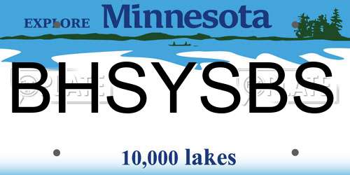 BHSYSBS Minnesota License Plate