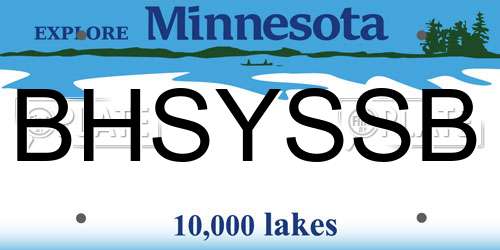 BHSYSSB Minnesota License Plate